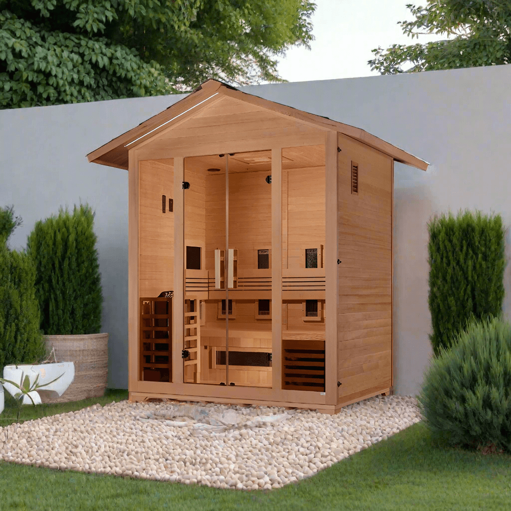 Golden Designs Gargellen 5-person hybrid outdoor sauna