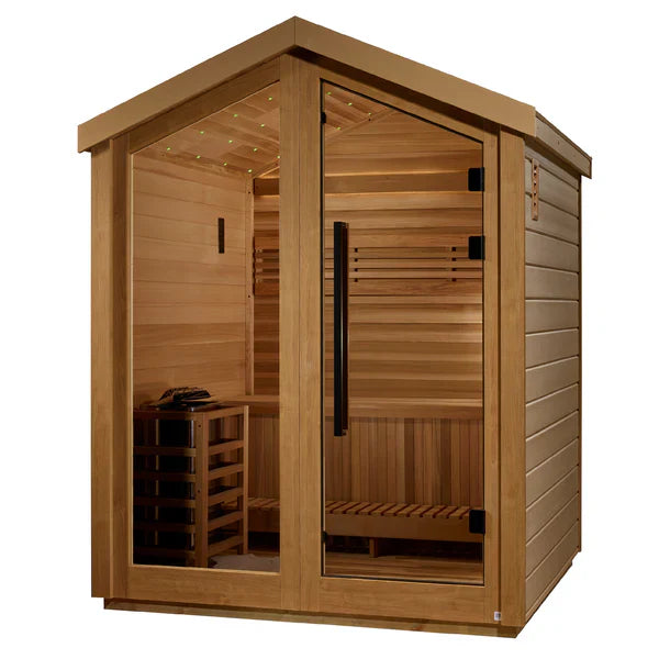 Golden Designs Savonlinna 3 Person Barn Outdoor Traditional Sauna (GDI-8503-01)