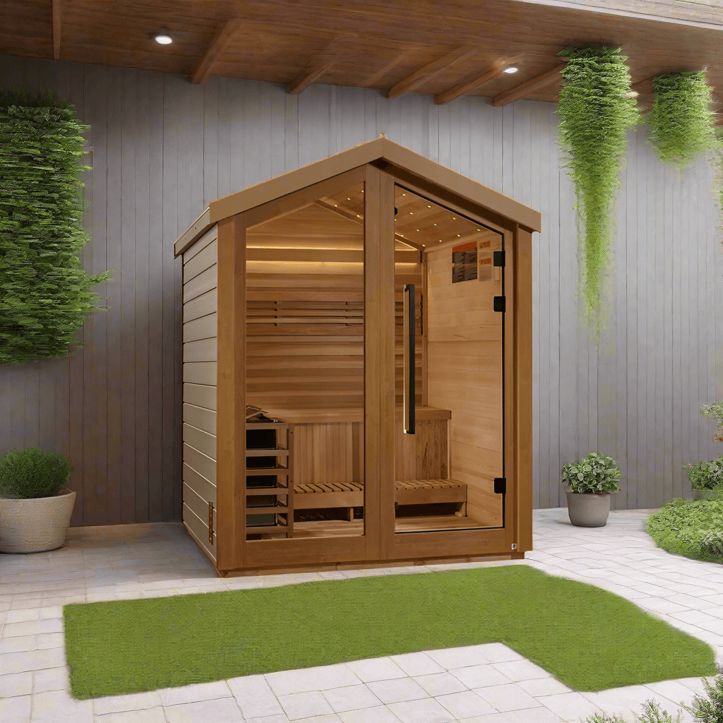 Golden Designs Savonlinna 3 Person Barn Outdoor Traditional Sauna (GDI-8503-01)