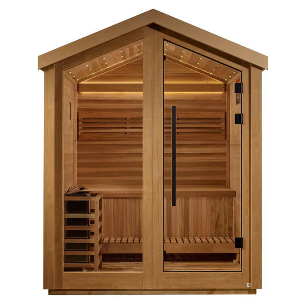 Golden Designs Savonlinna 3 Person Barn Outdoor Traditional Sauna (GDI-8503-01)