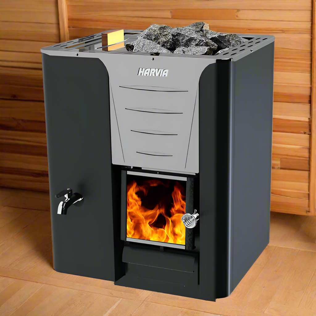 Harvia Pro 20 LS 24.1kW wood-burning sauna stove with water tank