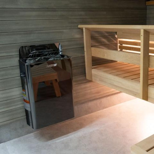 Harvia SW80 The Wall 8kW Electric Sauna Heater- Black Stainless Steel