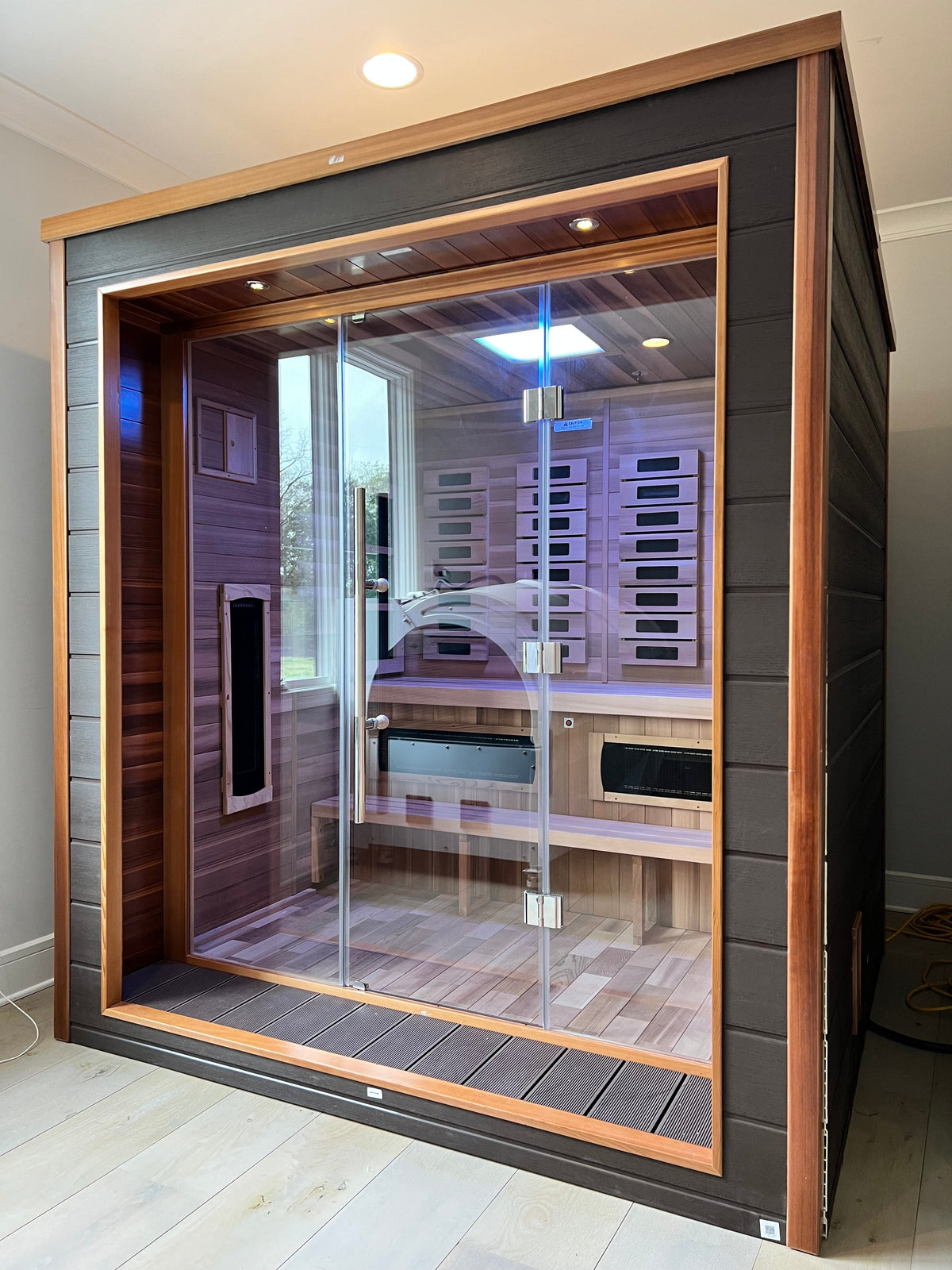 Golden Designs Nora 2 Person Outdoor-Indoor PureTech™ Hybrid Full Spectrum Sauna (GDI-8222-01)