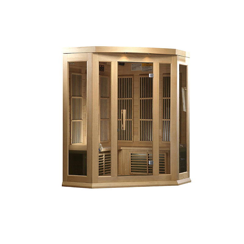 Golden Designs Maxxus 3-Person FAR Infrared Sauna – Low EMF, Canadian Hemlock (MX-K356-01)