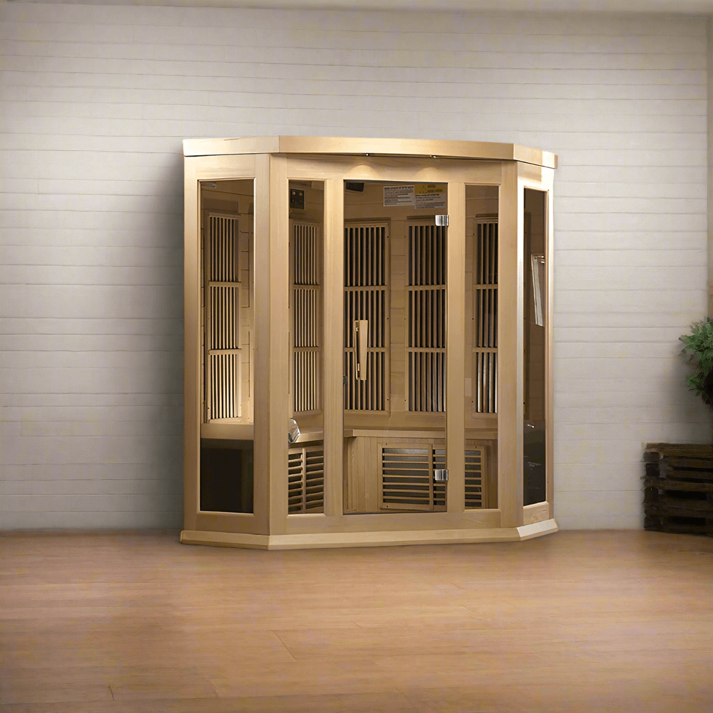 Golden Designs Maxxus 3-Person FAR Infrared Sauna – Low EMF, Canadian Hemlock (MX-K356-01)