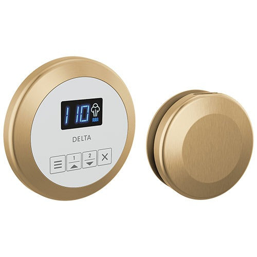 Delta Steam Shower Controls Lumicoat Champagne Bronze Delta SteamScape Classic Round System Control and Steam Head
