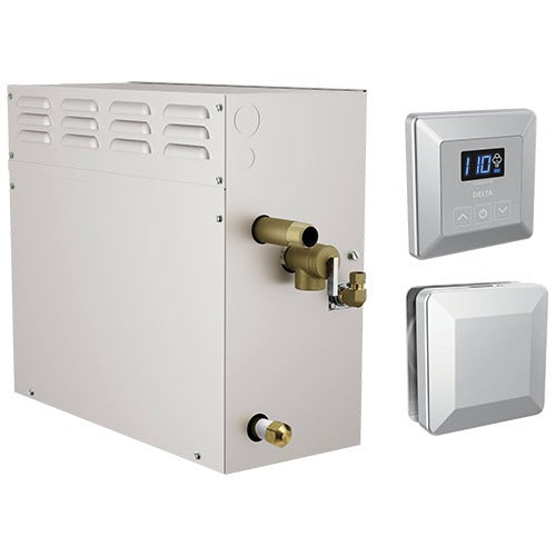 Delta SimpleSteam 12kW ES-12 steam generator kit, Lumicoat Chrome finish