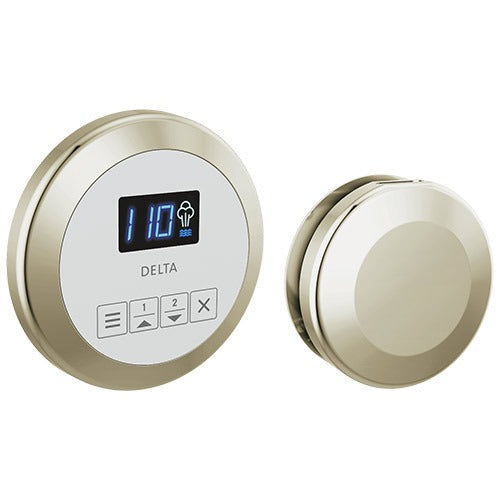 Delta Steam Shower Controls Lumicoat Polished Nickel Delta SteamScape Classic Round System Control and Steam Head