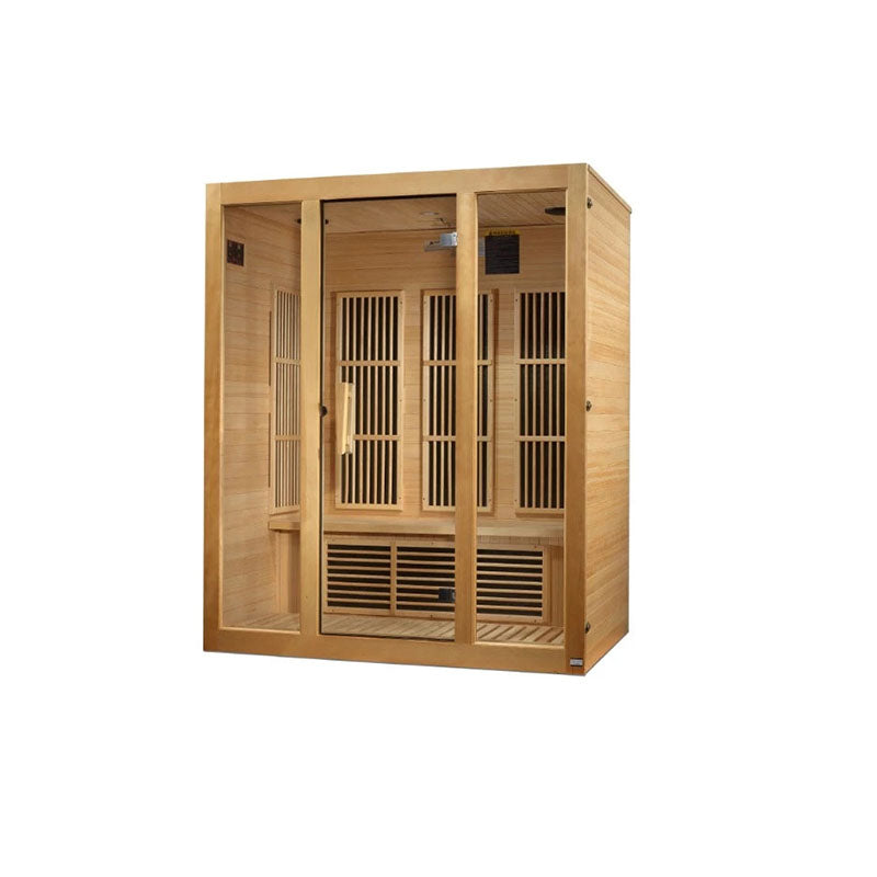 Golden Designs Maxxus Bellevue 3-Person FAR Infrared Sauna – Low EMF, Hemlock (MX-J306-01)