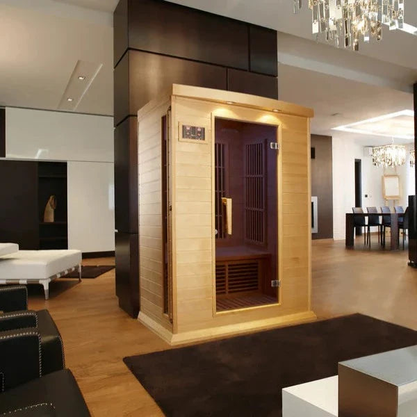 Golden Designs Maxxus 2-Person FAR Infrared Sauna – Low EMF, Canadian Hemlock (MX-K206-01)
