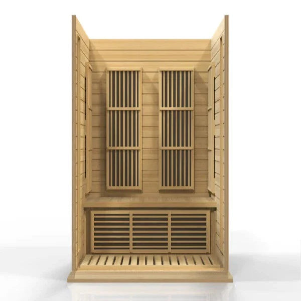 Golden Designs Maxxus 2-Person FAR Infrared Sauna – Low EMF, Canadian Hemlock (MX-K206-01)