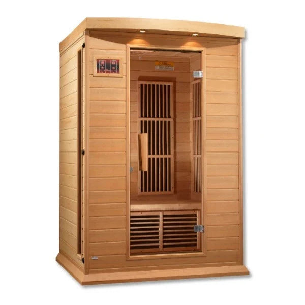 Golden Designs Maxxus 2-Person FAR Infrared Sauna – Low EMF, Canadian Hemlock (MX-K206-01)