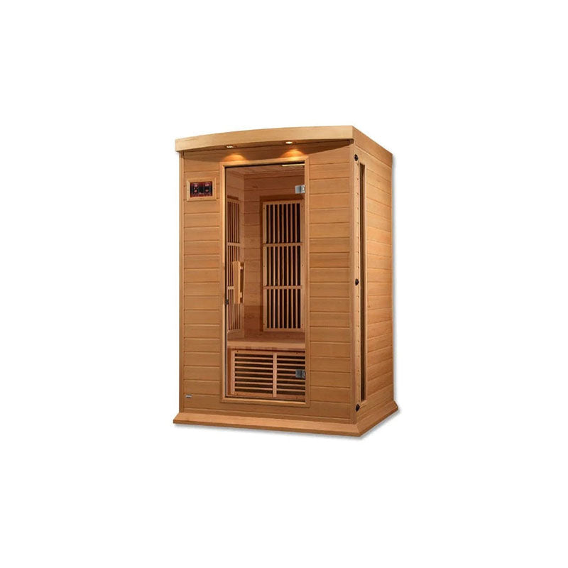 Golden Designs Maxxus 2-Person FAR Infrared Sauna – Low EMF, Canadian Hemlock (MX-K206-01)