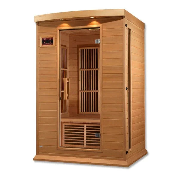 Golden Designs Maxxus 2-Person FAR Infrared Sauna – Low EMF, Canadian Hemlock (MX-K206-01)