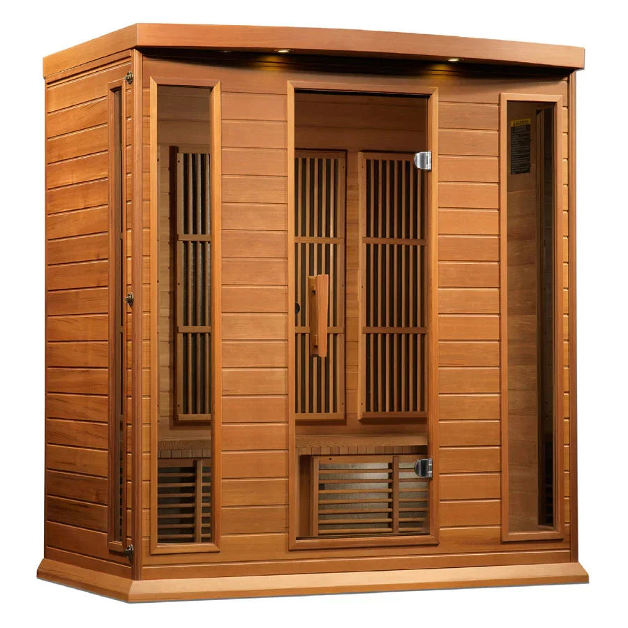 Golden Designs Maxxus Chaumont 4-person infrared sauna in red cedar