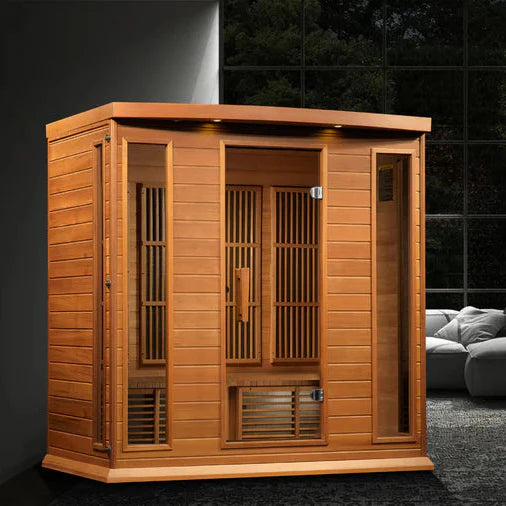 Golden Design Maxxus Chaumont 4-Person Infrared Sauna – Near Zero EMF, FAR IR, Red Cedar (MX-K406-01-ZF)