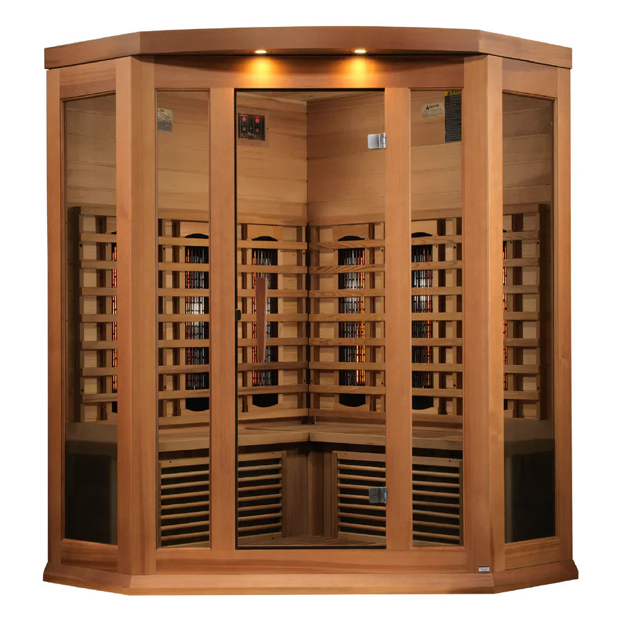 Golden Designs Maxxus 3-Person Full Spectrum Infrared Sauna – Red Cedar (MX-M356-01-FS)