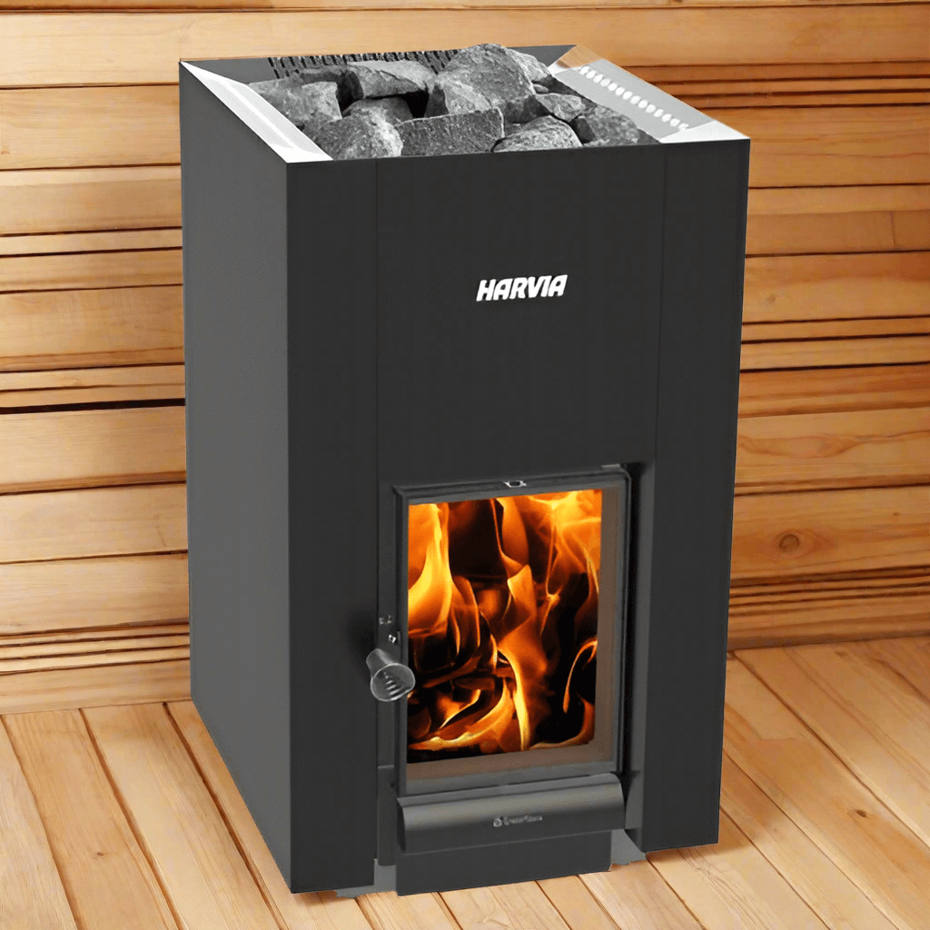 Harvia Linear 22 GreenFlame 15.7kW wood-burning sauna stove