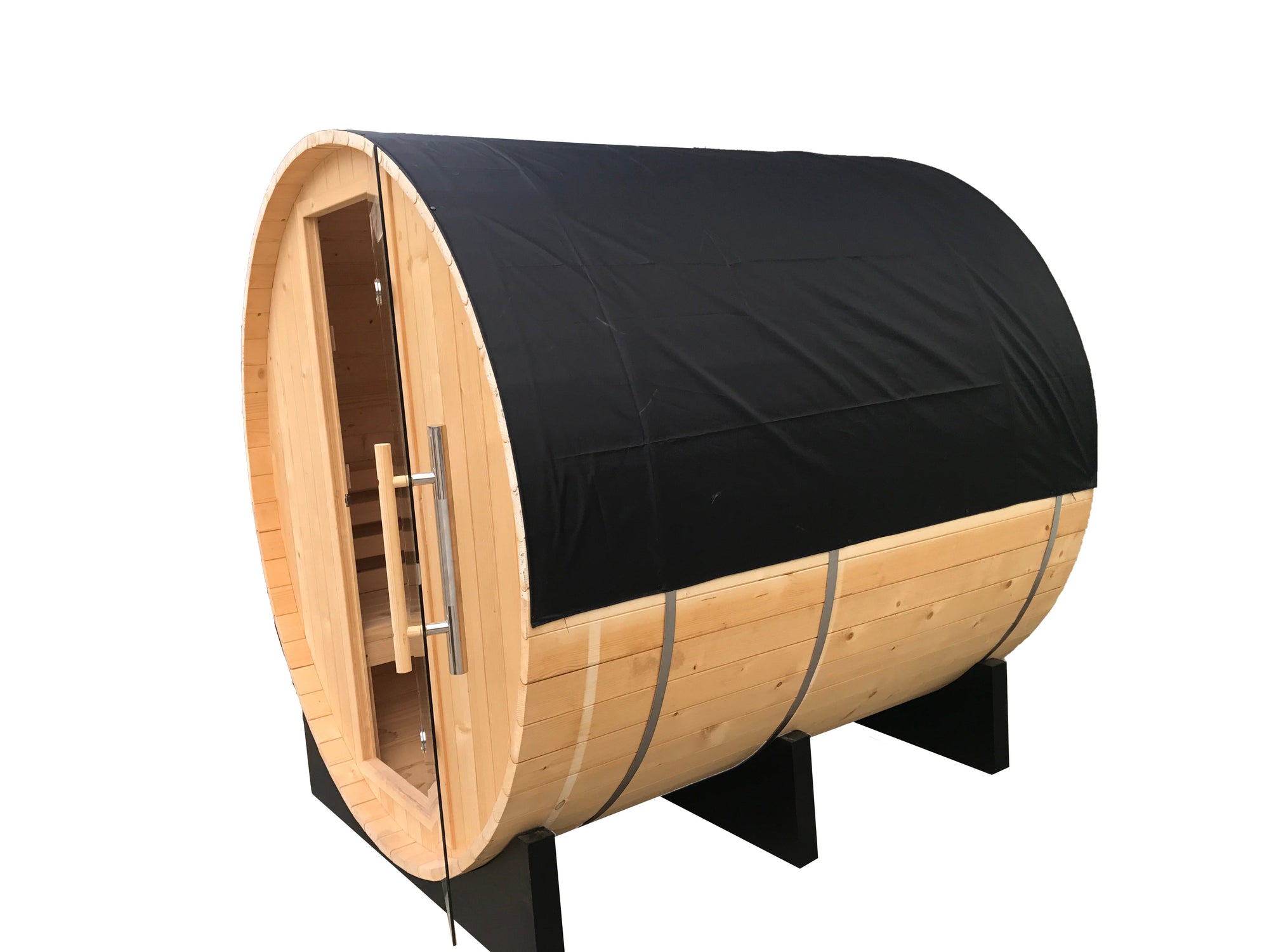 Golden Designs Zurich 4 Person Barrel with Bronze Privacy View Traditional Sauna (GDI-B024-01)