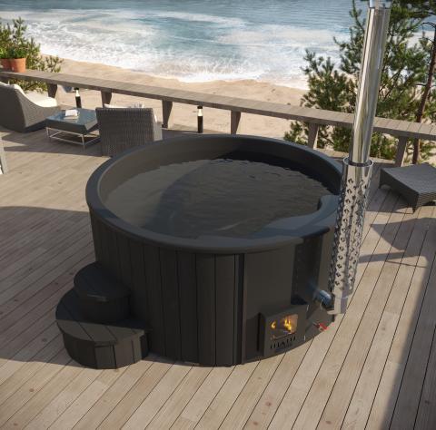 SaunaLife Model S4B 6-Persons Soak-Series Home Wood-Burning Hot Tub