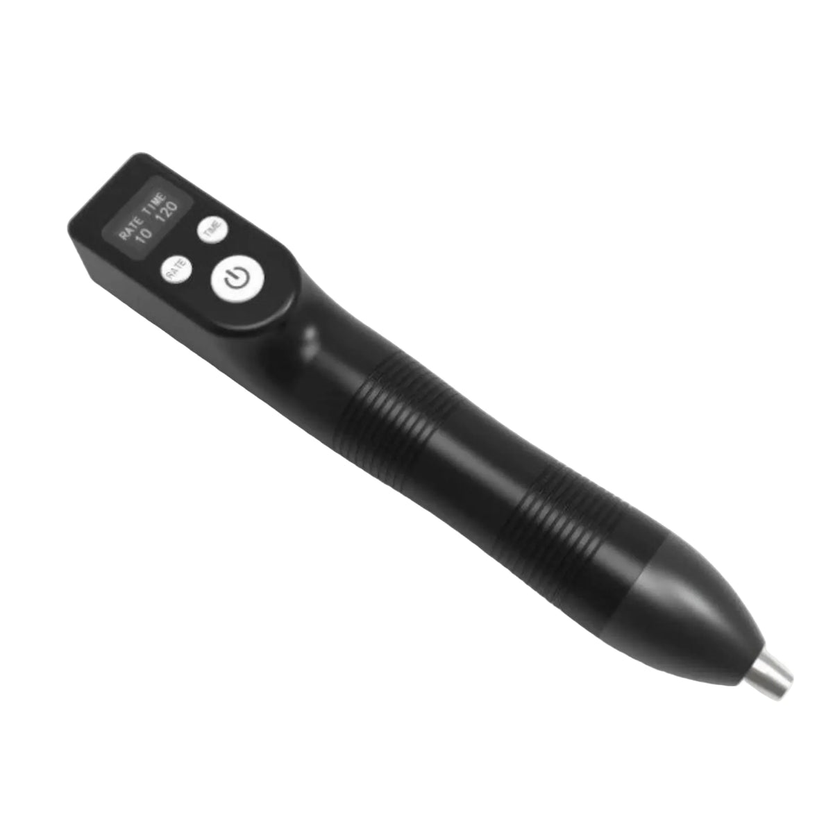 Oceanus PhysioLITE III handheld shockwave device with display and control buttons, angled view