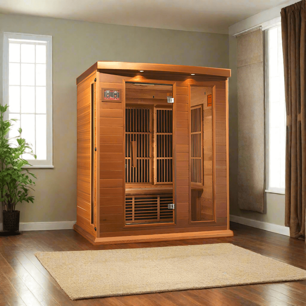 Golden Designs Maxxus 3-Person Infrared Sauna – Red Cedar, Low EMF (MX-K306-01)