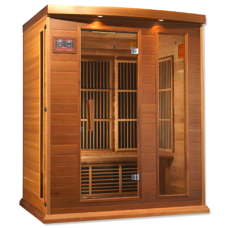 Golden Designs Maxxus 3-Person Infrared Sauna – Red Cedar, Low EMF (MX-K306-01)