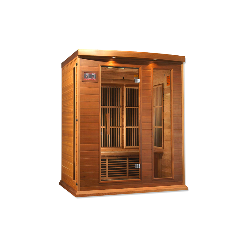 Golden Designs Maxxus 3-Person Infrared Sauna – Red Cedar, Low EMF (MX-K306-01)