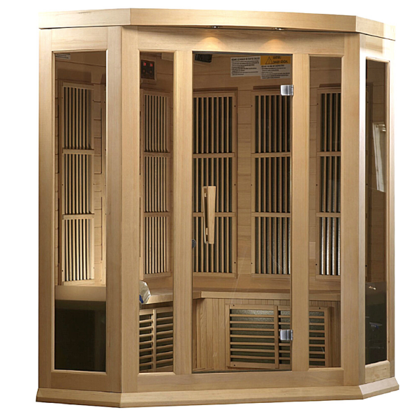 Golden Designs Maxxus 3-Person FAR Infrared Sauna – Low EMF, Canadian Hemlock (MX-K356-01)