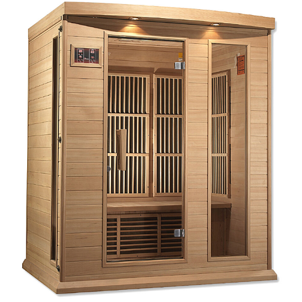 Golden Design Maxxus 3-Person Low EMF FAR Infrared Sauna – Canadian Hemlock (MX-K306-01)