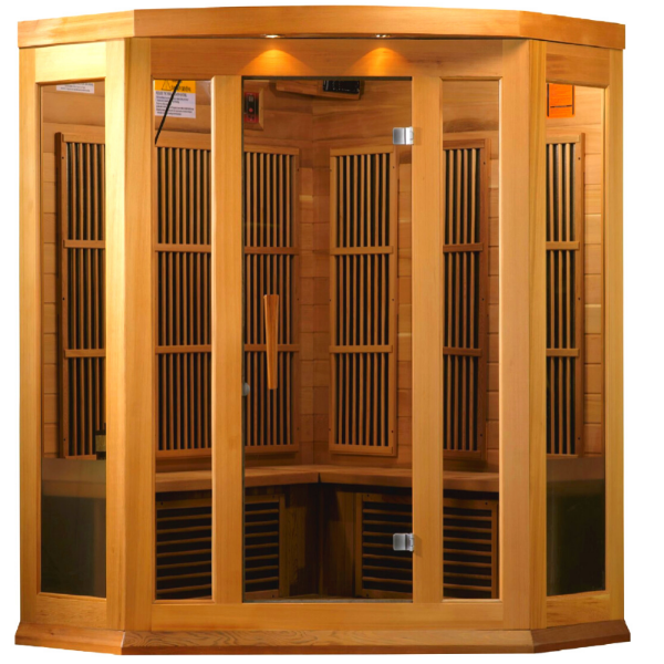 Golden Designs Maxxus 3-Person FAR Infrared Sauna – Low EMF, Red Cedar (MX-K356-01)