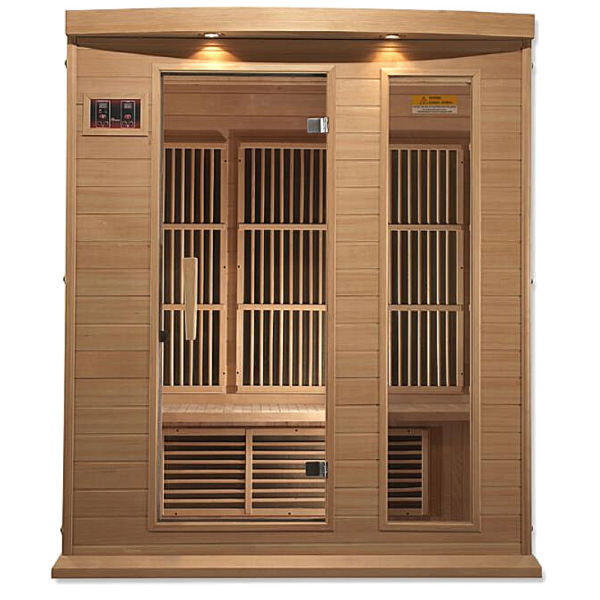 Golden Design Maxxus 3-Person Low EMF FAR Infrared Sauna – Canadian Hemlock (MX-K306-01)