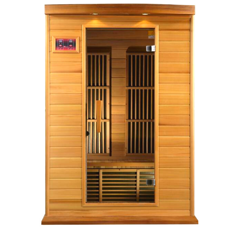 Golden Designs Maxxus 2-Person Near Zero EMF FAR Infrared Sauna – Canadian Hemlock (MX-K206-01-ZF)