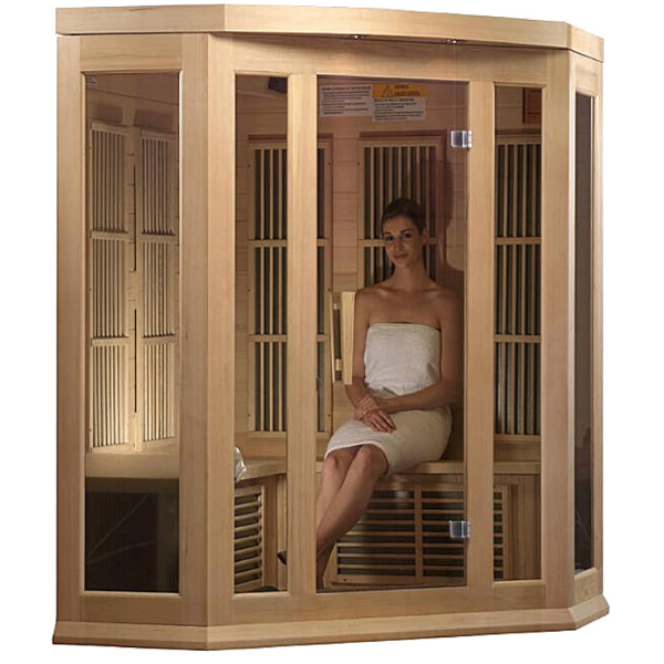 Golden Designs Maxxus 3-Person FAR Infrared Sauna – Low EMF, Canadian Hemlock (MX-K356-01)