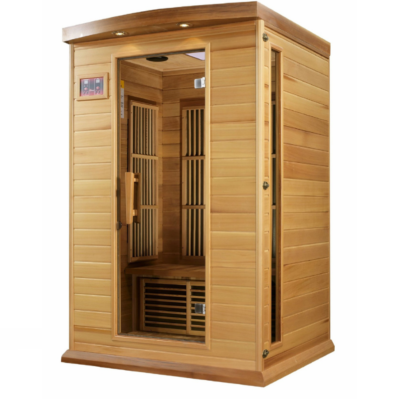 Golden Designs Maxxus 2-Person Near Zero EMF FAR Infrared Sauna – Canadian Hemlock (MX-K206-01-ZF)