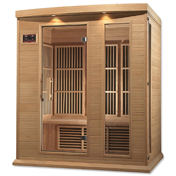 Golden Design Maxxus 3-Person Low EMF FAR Infrared Sauna – Canadian Hemlock (MX-K306-01)