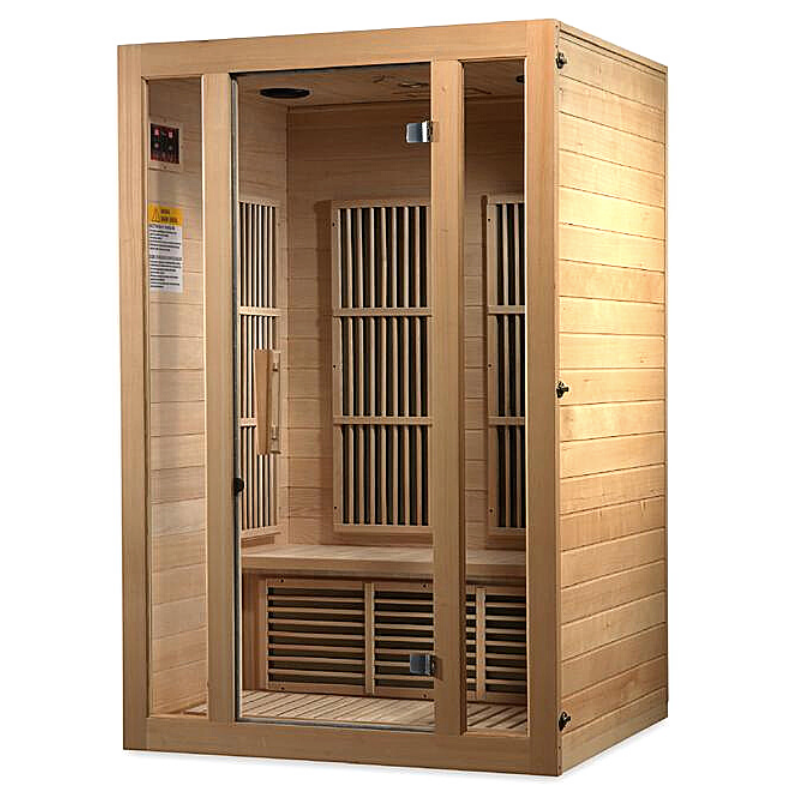 Golden Designs Maxxus “Seattle” 2-Person Infrared Sauna – Low EMF, Hemlock (MX-J206-01)