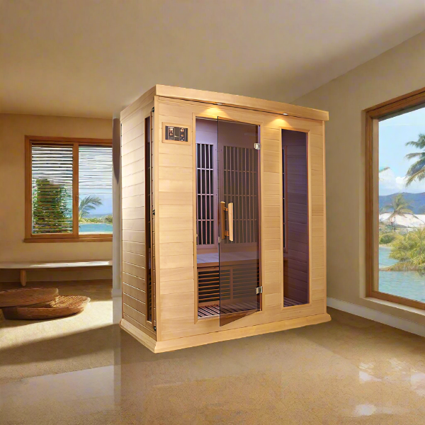 Golden Design Maxxus 3-Person Low EMF FAR Infrared Sauna – Canadian Hemlock (MX-K306-01)
