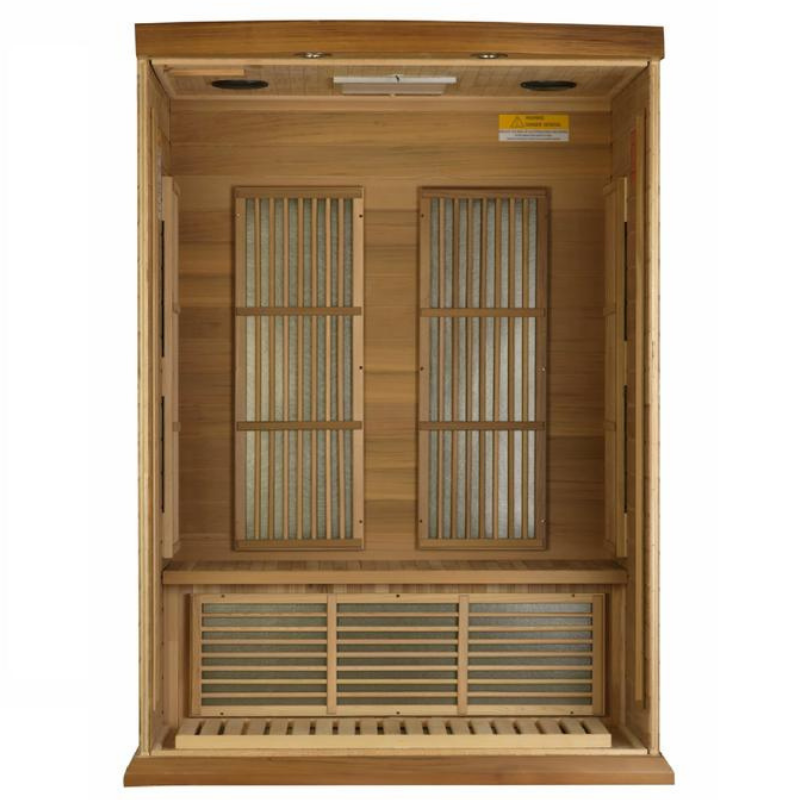 Golden Designs Maxxus 2-Person Near Zero EMF FAR Infrared Sauna – Canadian Hemlock (MX-K206-01-ZF)