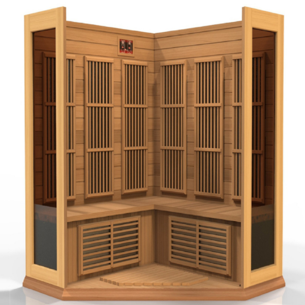 Golden Designs Maxxus 3-Person FAR Infrared Sauna – Low EMF, Red Cedar (MX-K356-01)