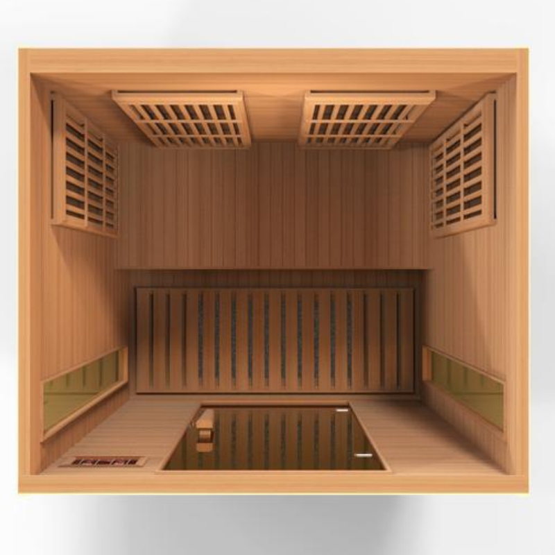 Golden Designs Maxxus 2-Person Near Zero EMF FAR Infrared Sauna – Canadian Hemlock (MX-K206-01-ZF)