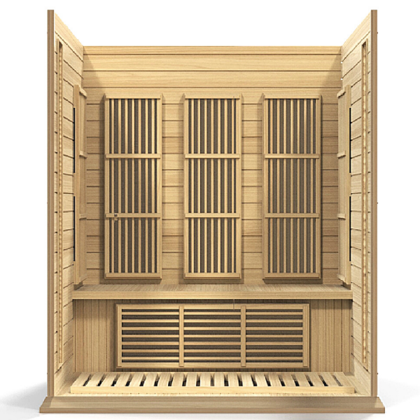 Golden Design Maxxus 3-Person Low EMF FAR Infrared Sauna – Canadian Hemlock (MX-K306-01)