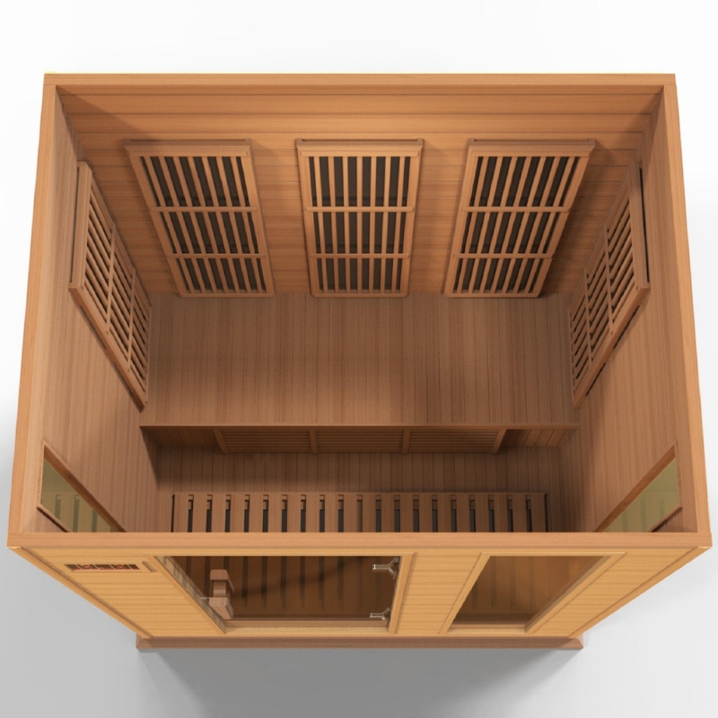 Golden Designs Maxxus 3-Person Infrared Sauna – Red Cedar, Low EMF (MX-K306-01)