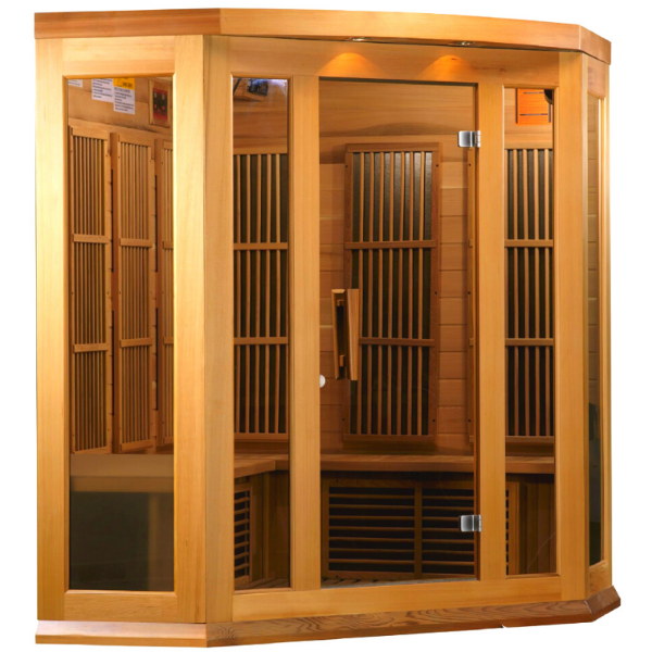 Golden Designs Maxxus 3-Person FAR Infrared Sauna – Low EMF, Red Cedar (MX-K356-01)
