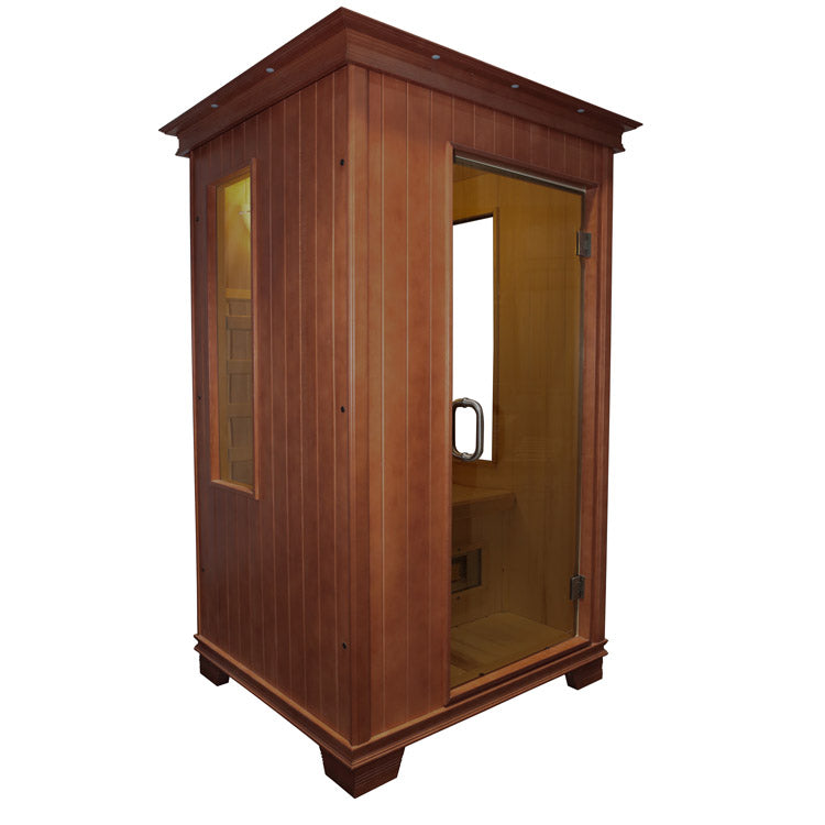 TheraSauna TS4945 1-person far infrared sauna, mahogany-finish model
