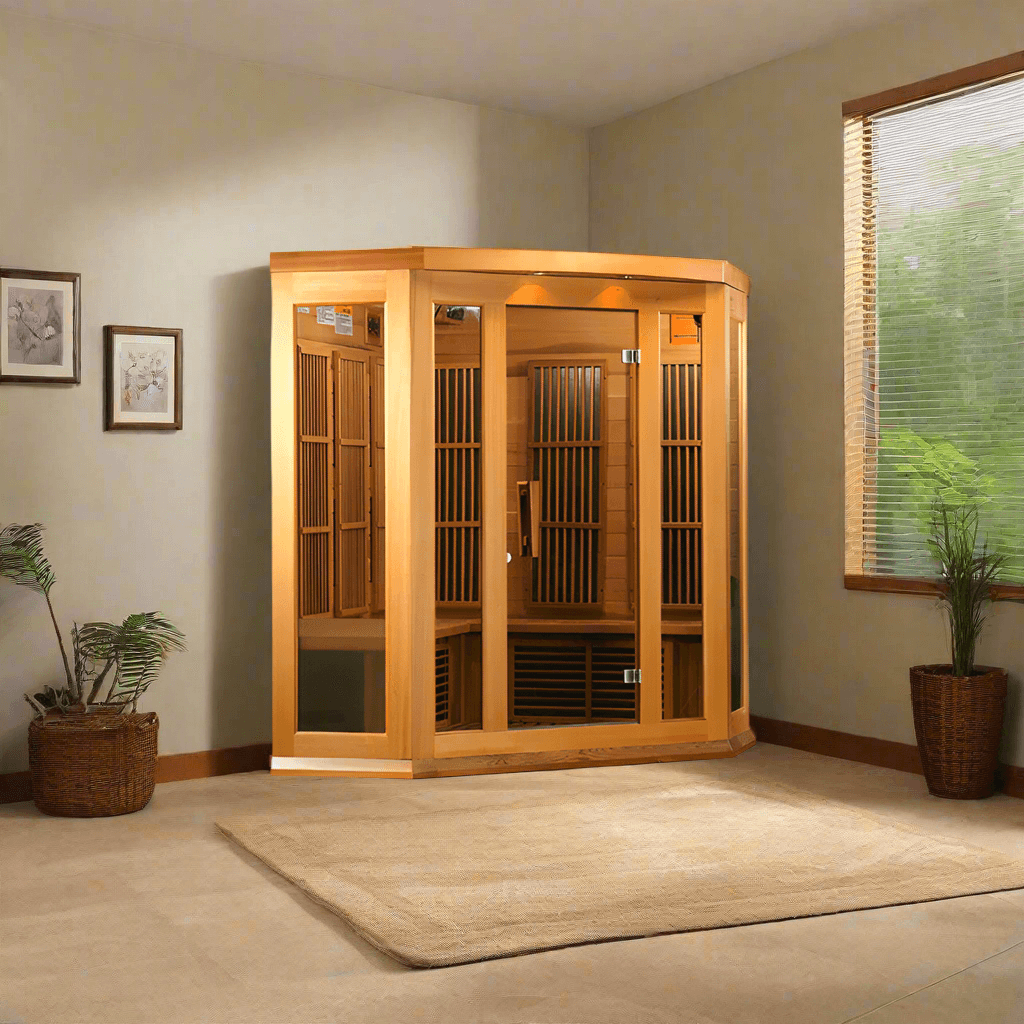 Golden Designs Maxxus 3-Person FAR Infrared Sauna – Low EMF, Red Cedar (MX-K356-01)