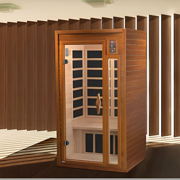 Golden Designs Dynamic Barcelona Elite 1–2 Person Infrared Sauna – Ultra Low EMF FAR IR (DYN-6106-01)