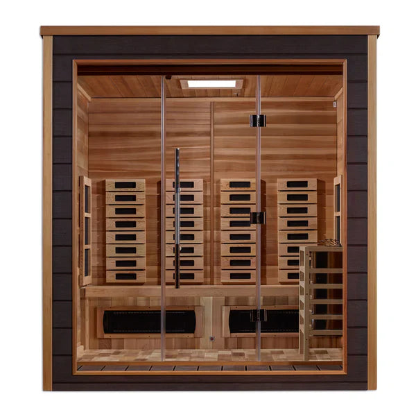 Golden Designs Visby 3 Person Outdoor-Indoor PureTech™ Hybrid Full Spectrum Sauna (GDI-8223-01)