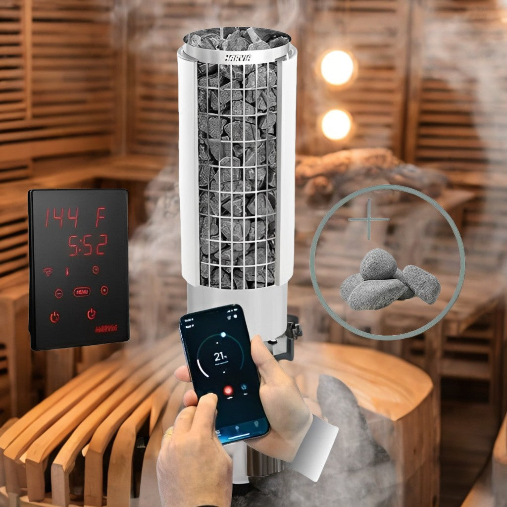Harvia Cilindro 10.5kW pillar sauna heater package, product photo
