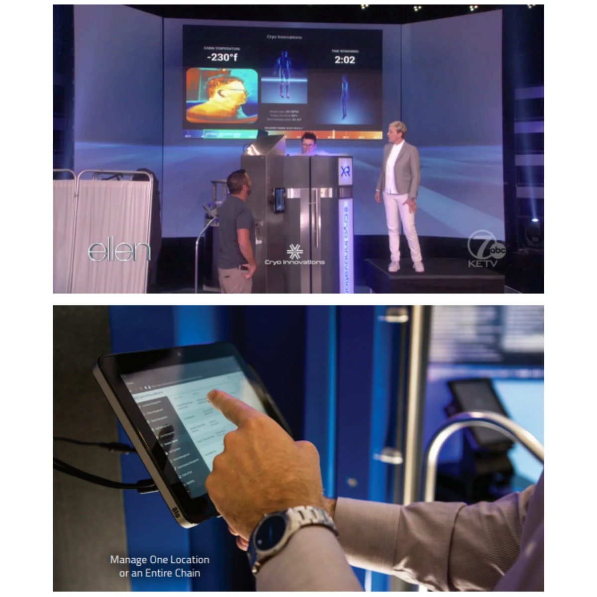 Cryo Innovations XR Cryo Chamber Lite – touchscreen control and demo display